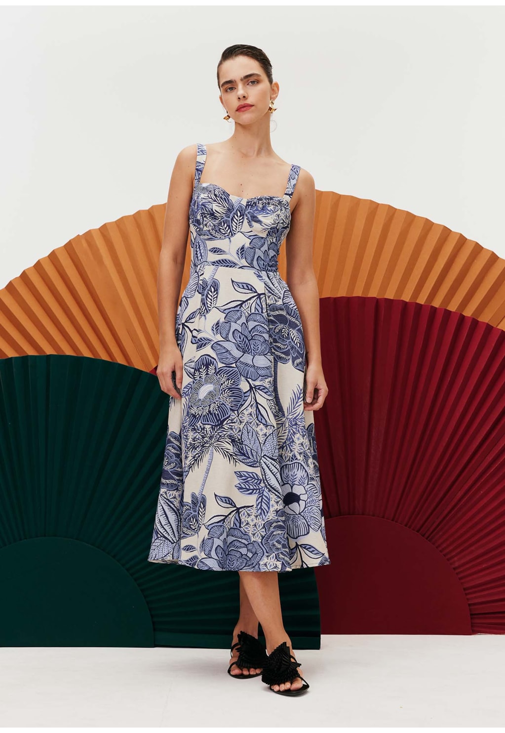 Vestido Bojo Estruturado Estampado Melodia