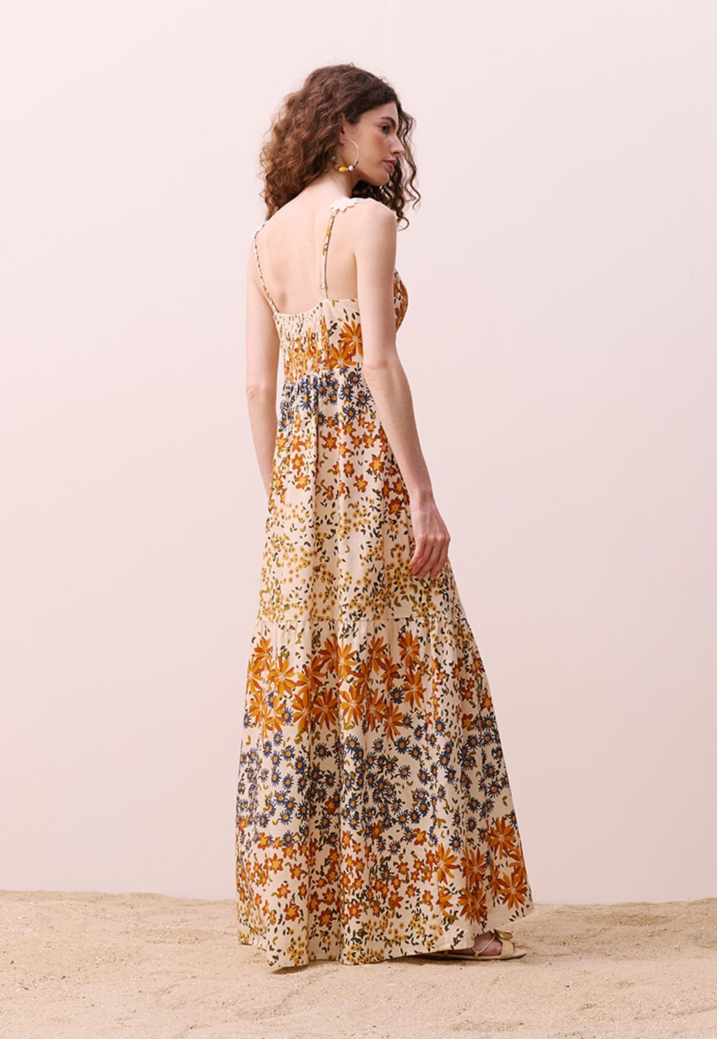 Vestido Camadas Estampado Jambú