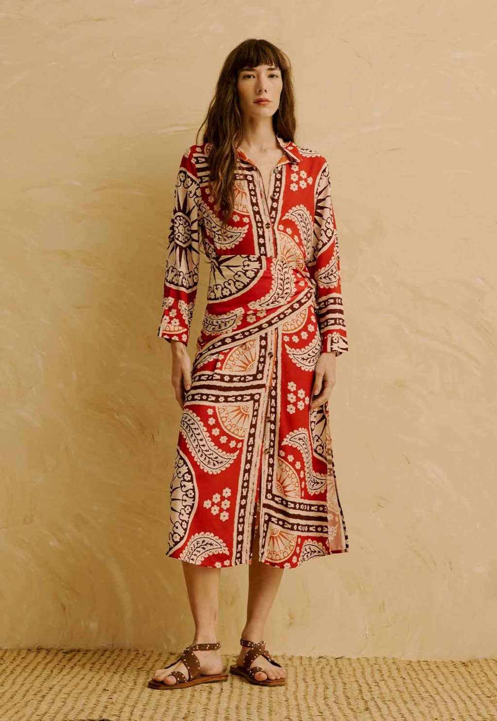 Vestido Chemise Estampado Incaica