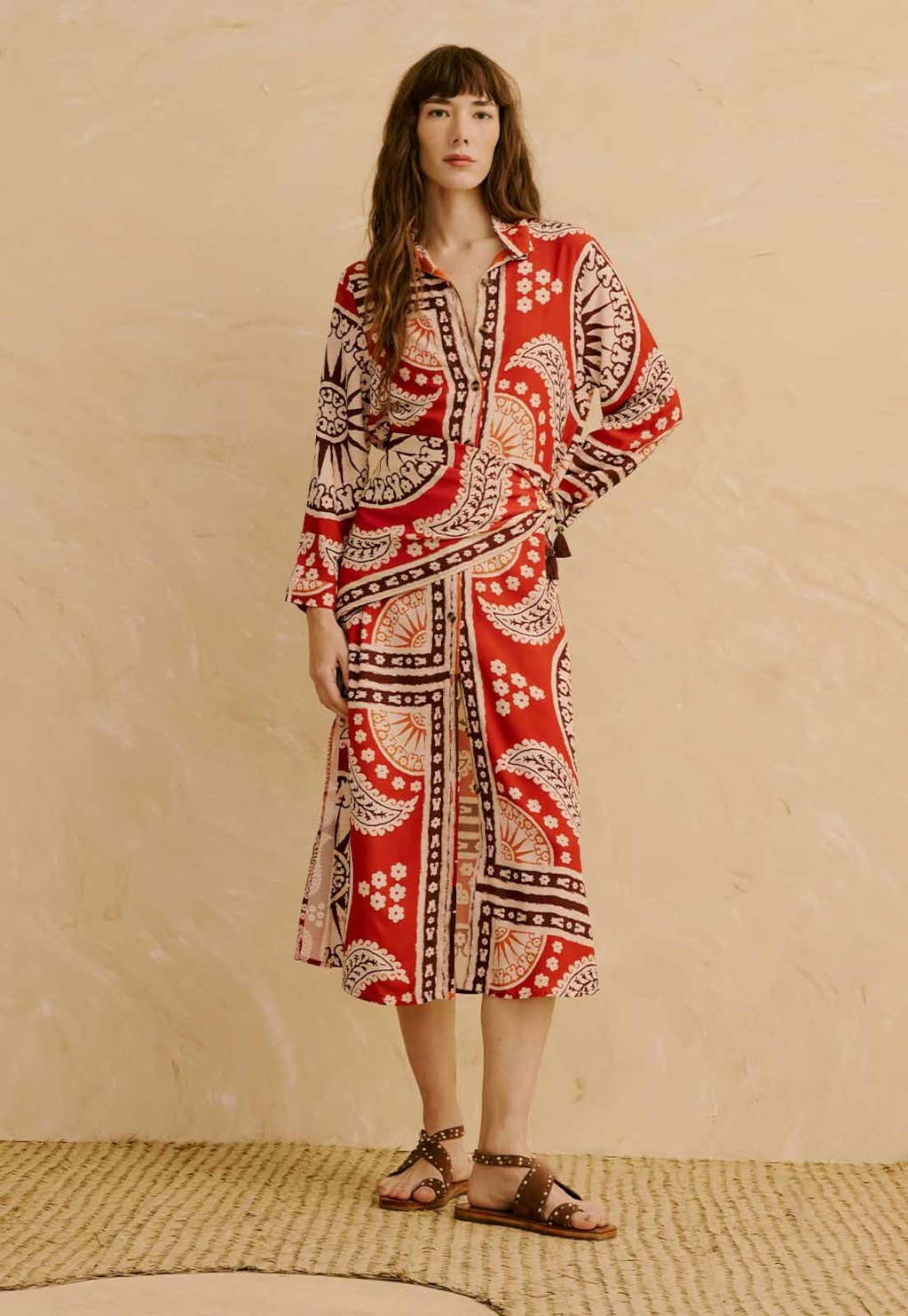 Vestido Chemise Estampado Incaica