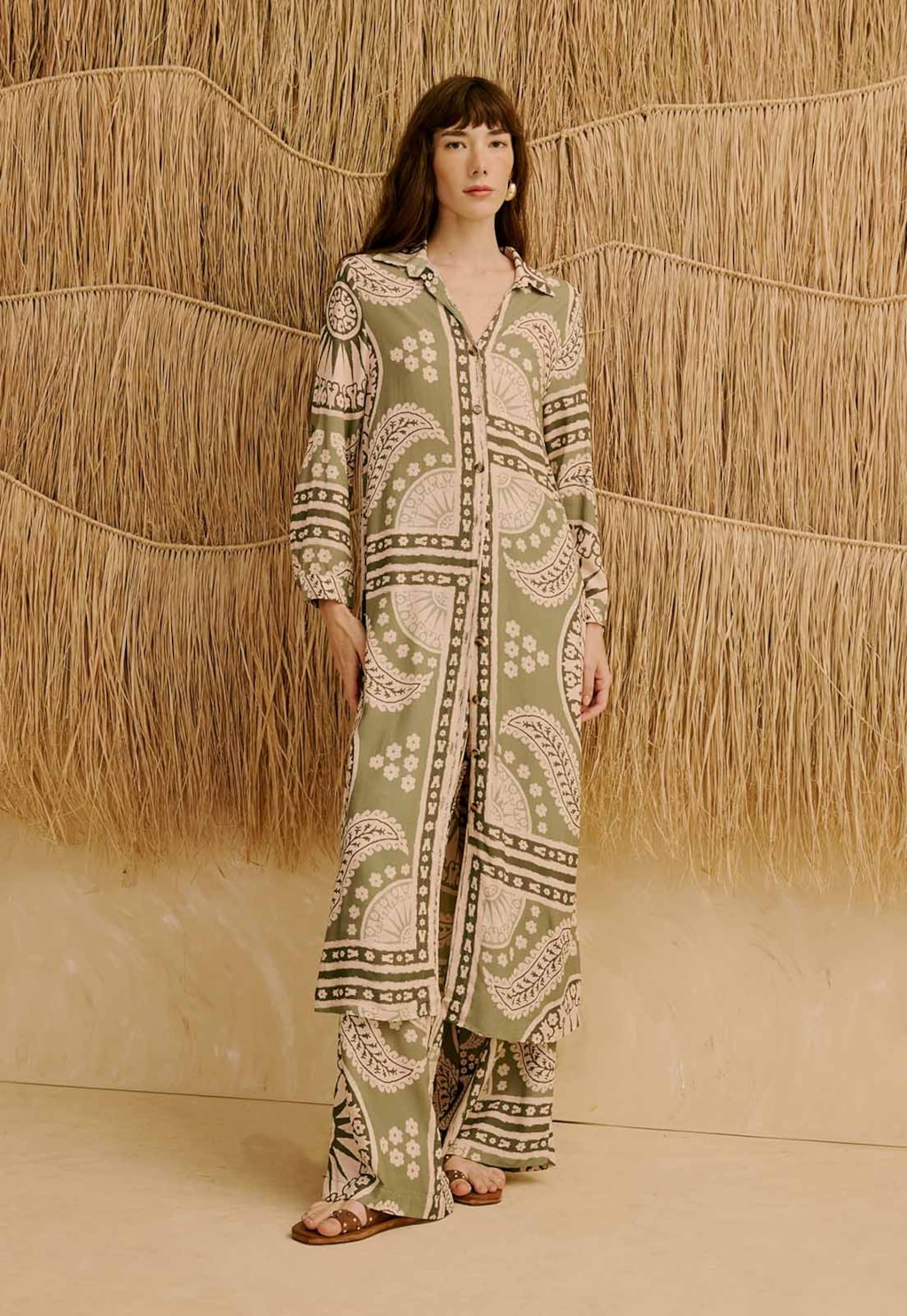 Vestido Chemise Estampado Incaica