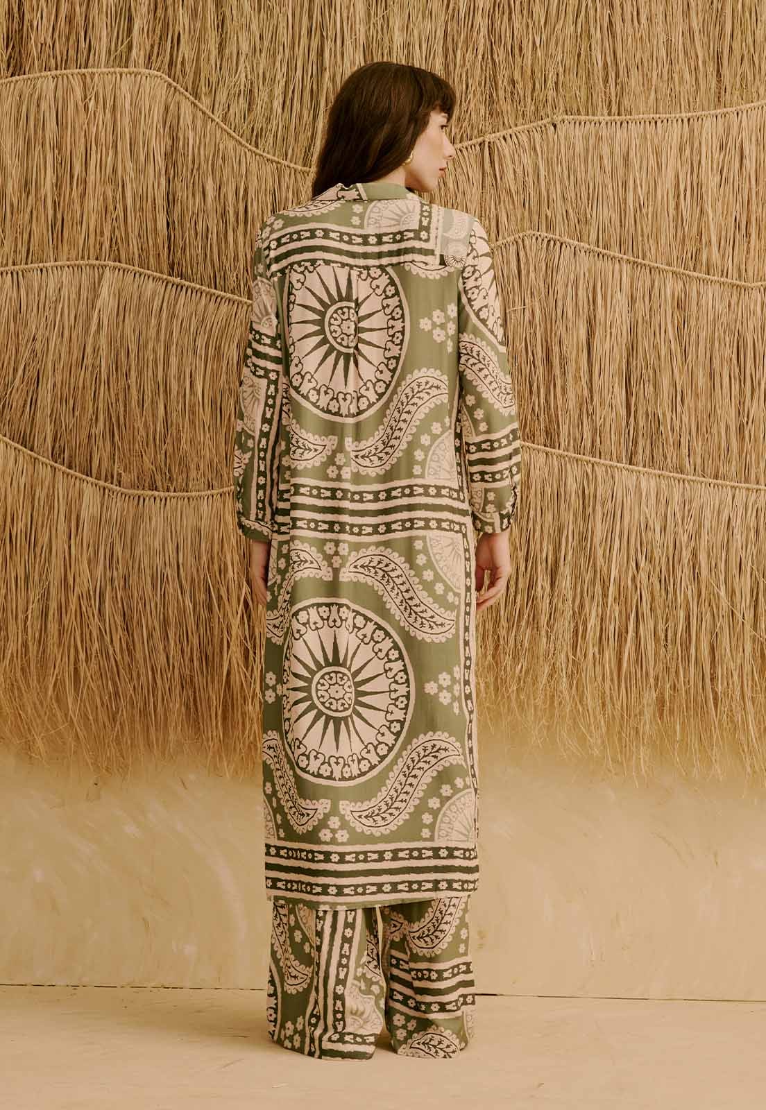 Vestido Chemise Estampado Incaica Vista Traseira