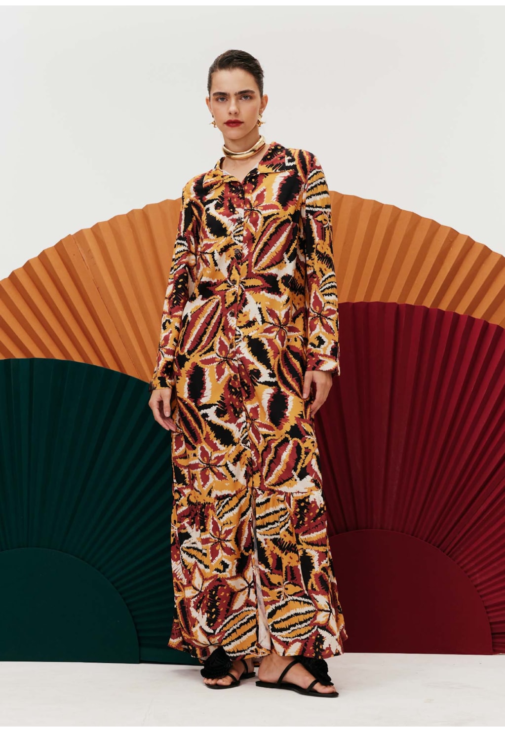 Vestido Chemise Estampado Lambada