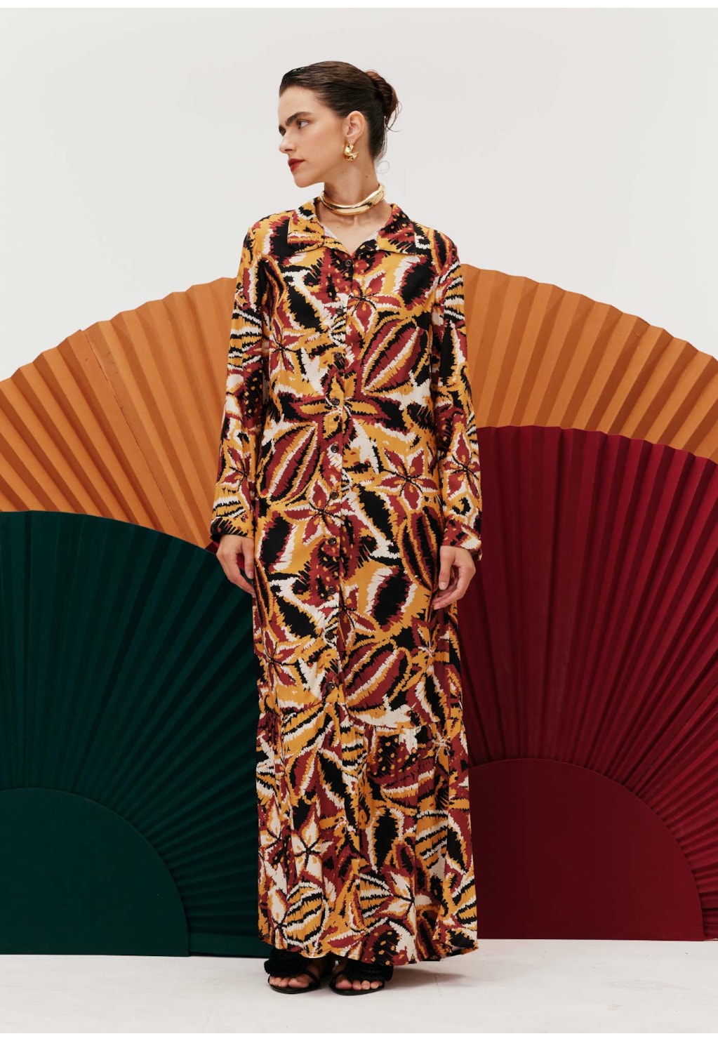 Vestido Chemise Estampado Lambada