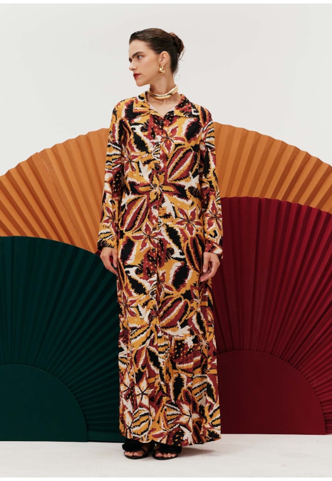 Vestido Chemise Estampado Lambada