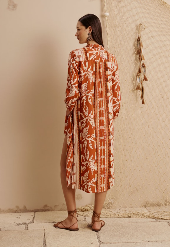 Vestido Chemise Estampado Uruará Vista Traseira