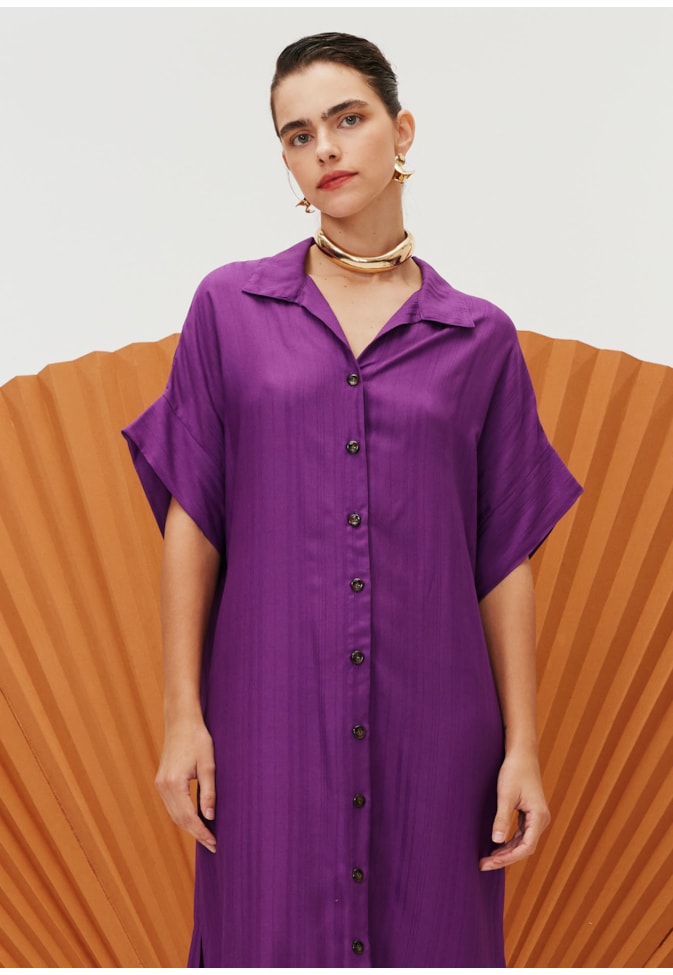 Vestido Chemise Maxi Midi