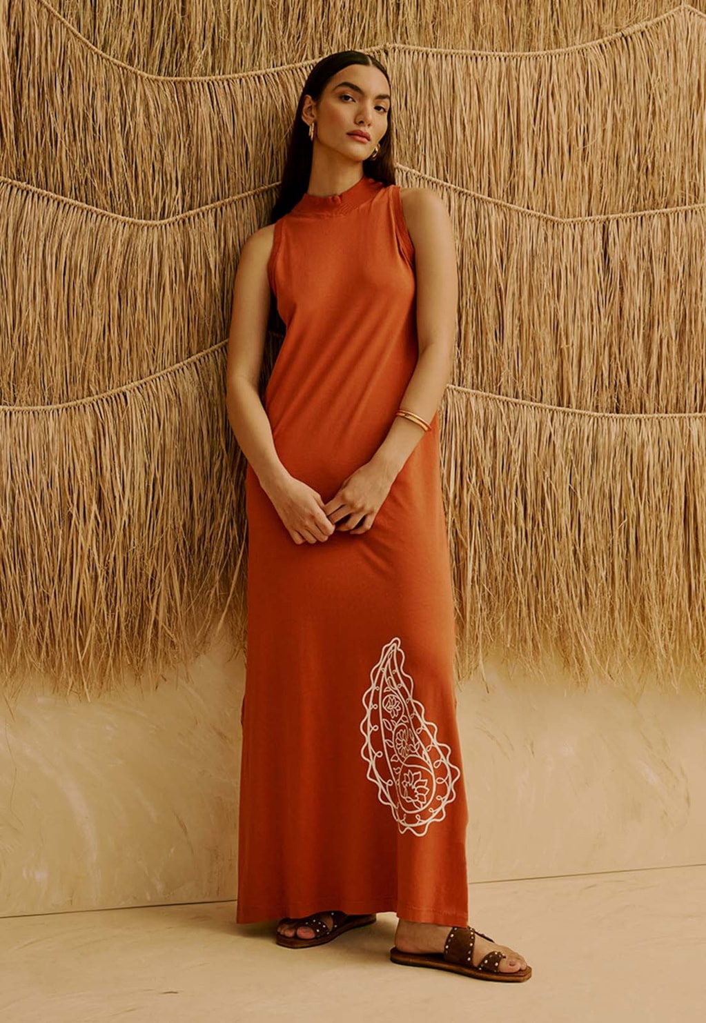 Vestido com Gola Alta Silk Cashmere