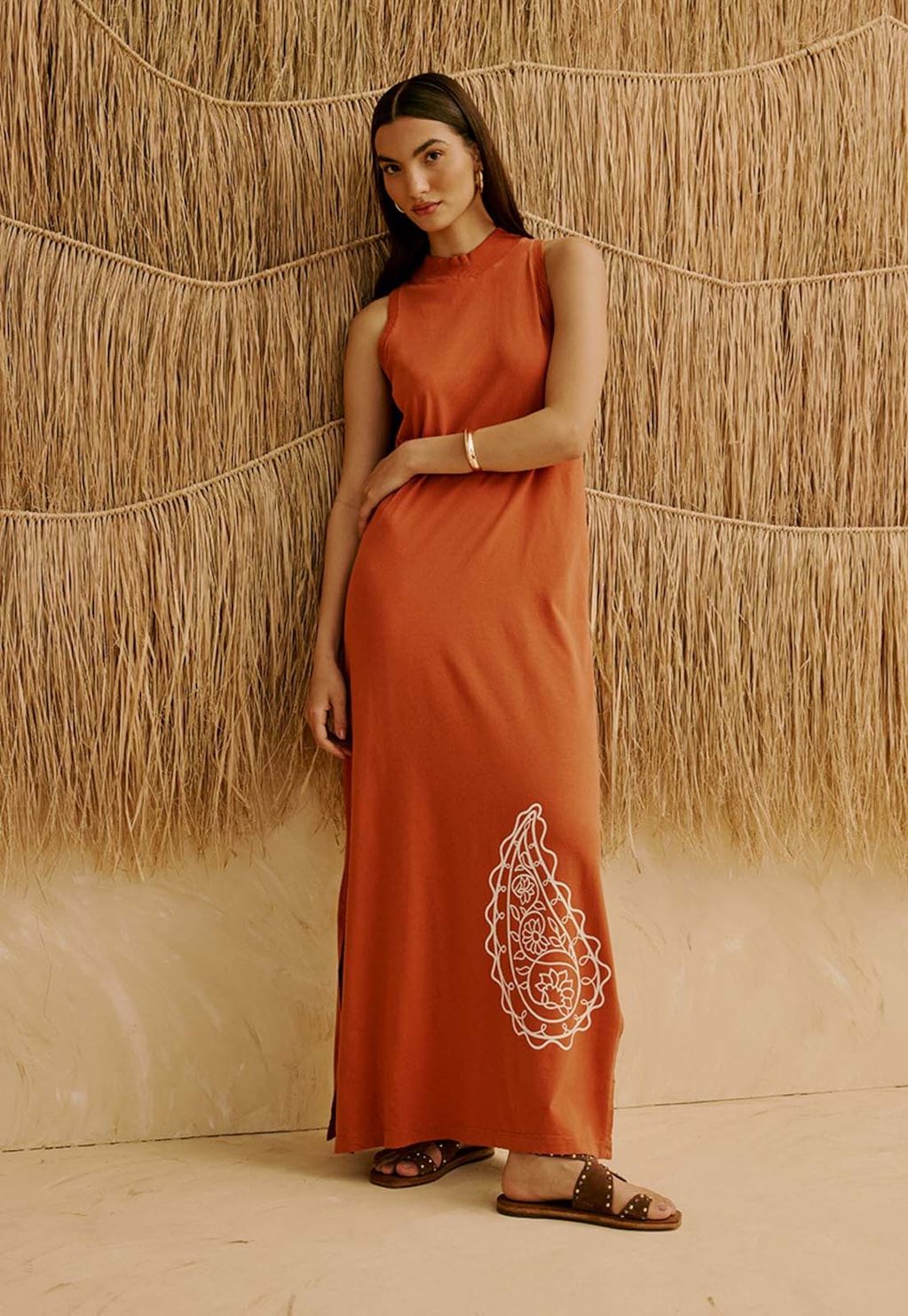 Vestido com Gola Alta Silk Cashmere