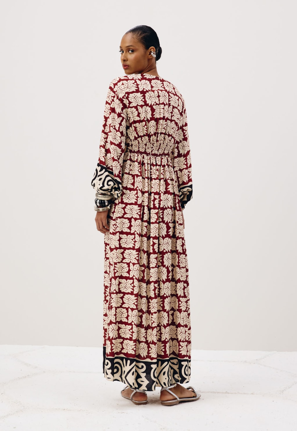 Vestido Cropped Pala Lastex Estampado Asteca