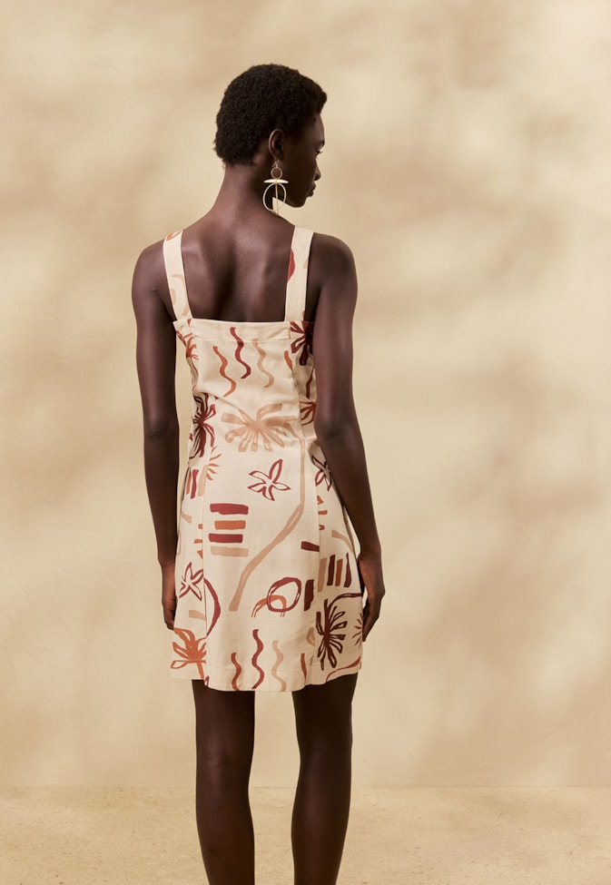 Vestido Curto Alfaiataria Estampado Rocca