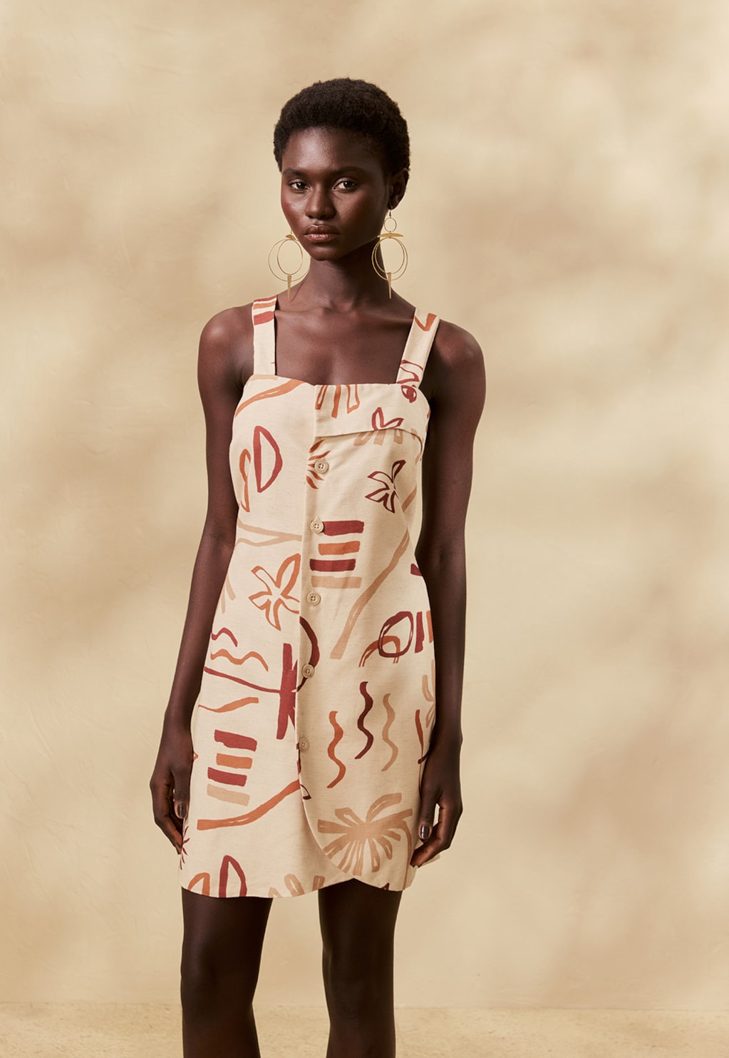 Vestido Curto Alfaiataria Estampado Rocca