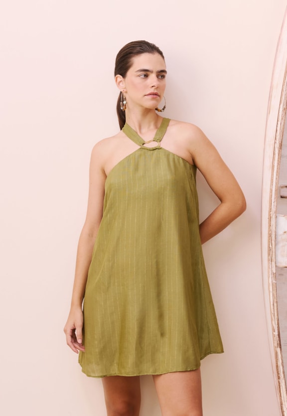 Vestido Curto Argola Orgânica Vista Frontal