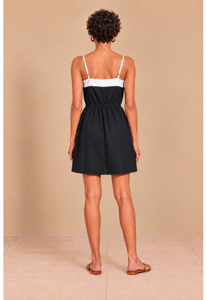 Vestido Curto Bicolor