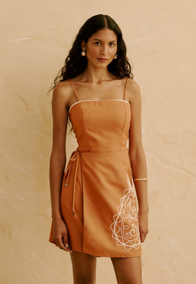 Vestido Curto Bordado Cashmere