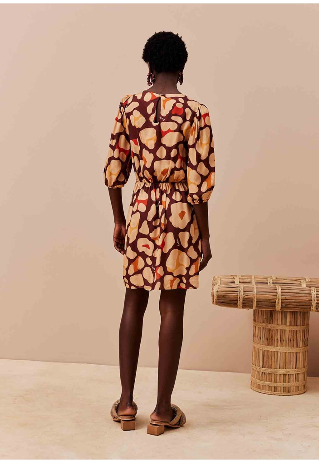 Vestido Curto Cachecouer Estampado Sami