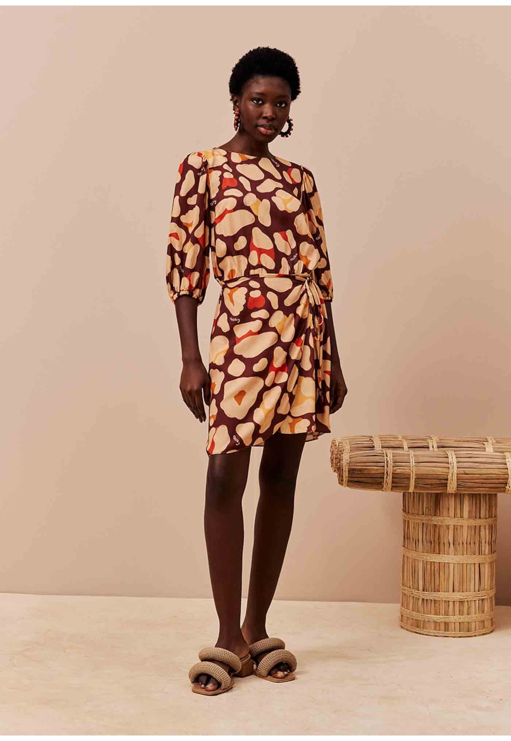 Vestido Curto Cachecouer Estampado Sami