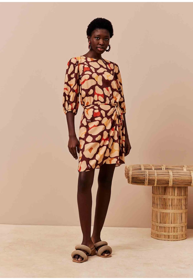 Vestido Curto Cachecouer Estampado Sami