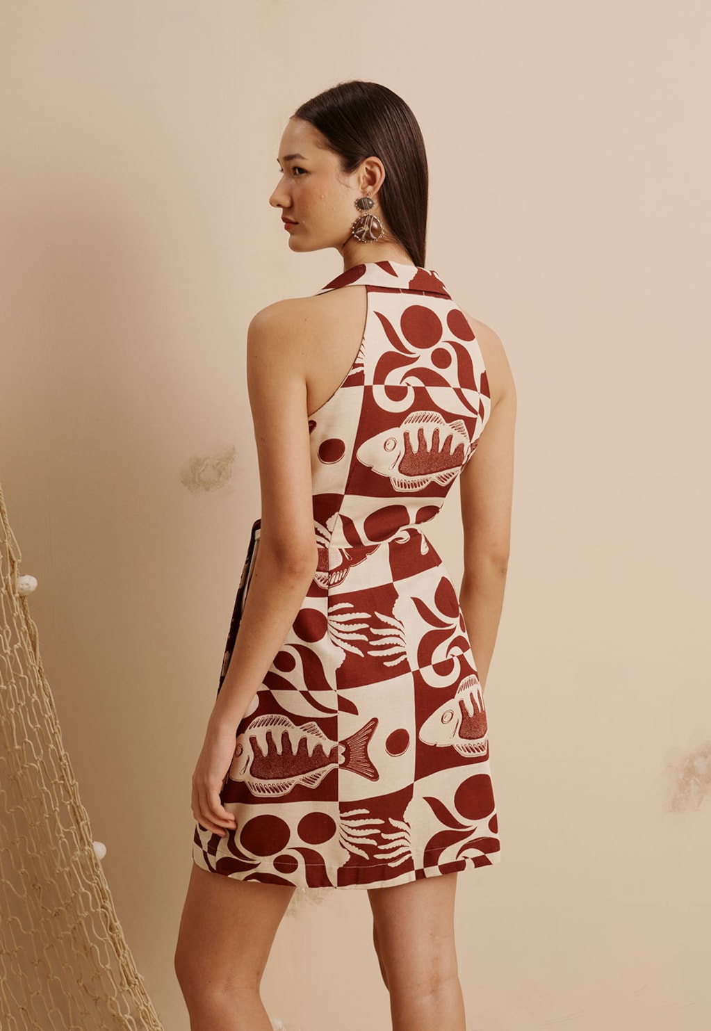 Vestido Curto Cachecouer Estampado Tucunaré