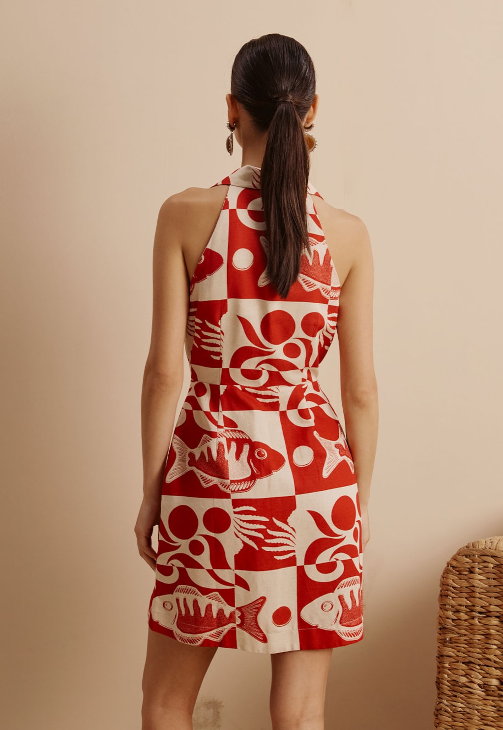 Vestido Curto Cachecouer Estampado Tucunaré