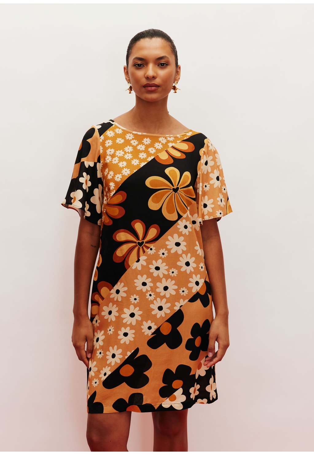 Vestido Curto Caixinha Estampado Salsa