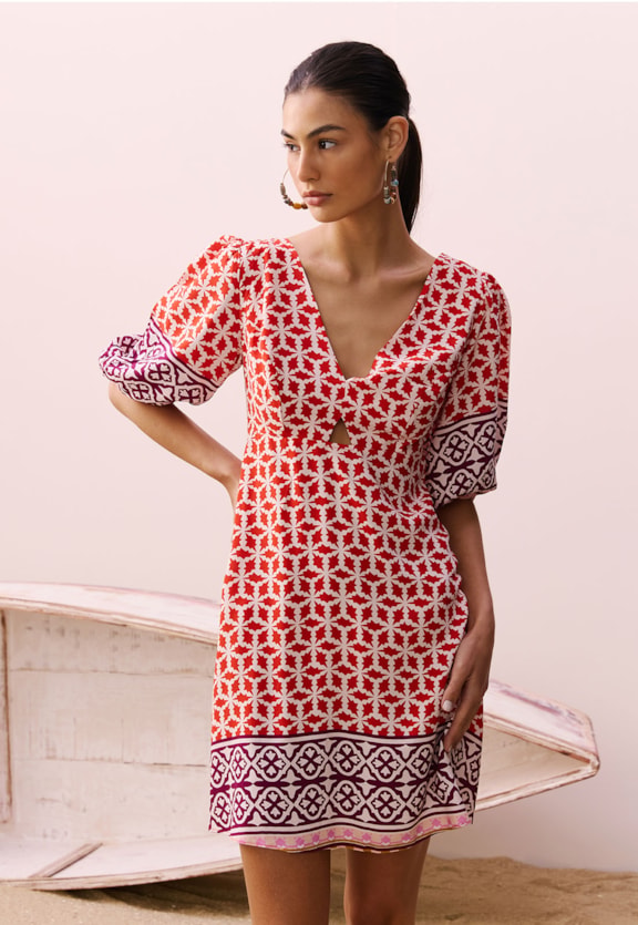 Vestido Curto Estampado Belterra Vista Frontal