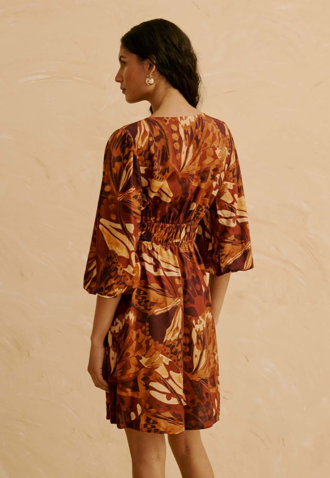 Vestido Curto Estampado Borbo Boho