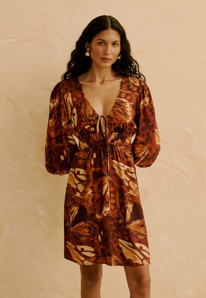 Vestido Curto Estampado Borbo Boho