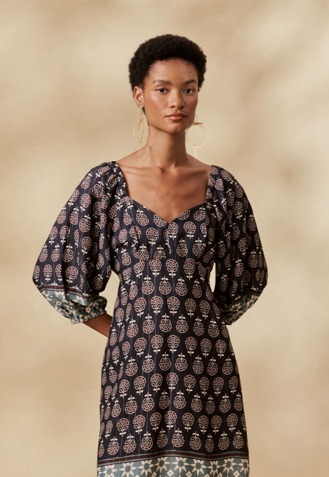 Vestido Curto Estampado Cielo Inca