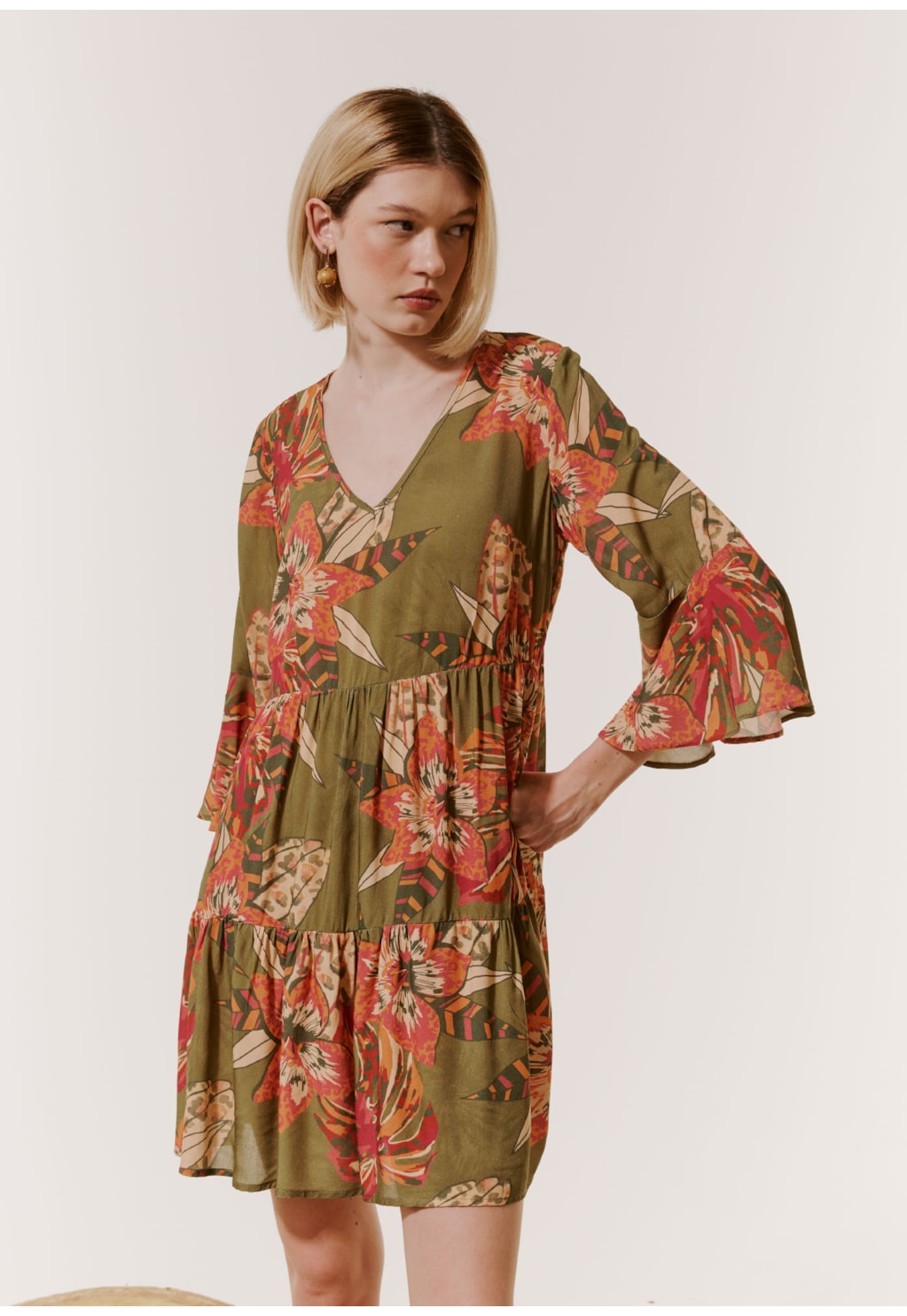 Vestido Curto Estampado Flor do Cerrado