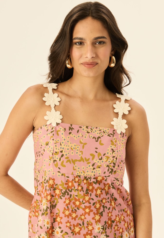 Vestido Curto Estampado Jambú