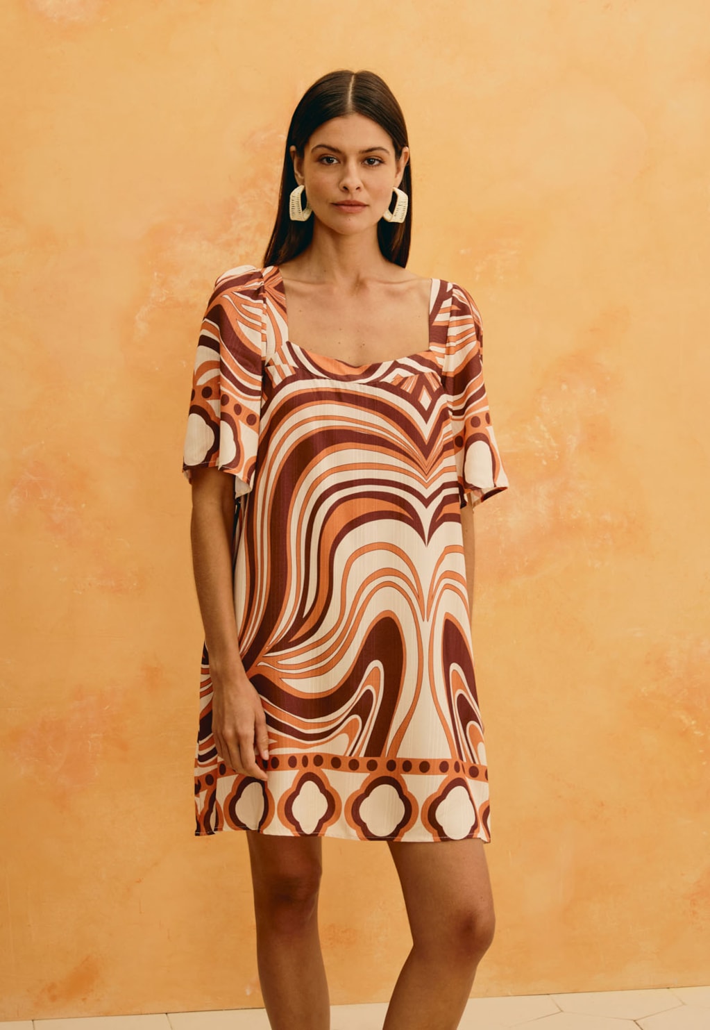 Vestido Curto Estampado Las Murallas
