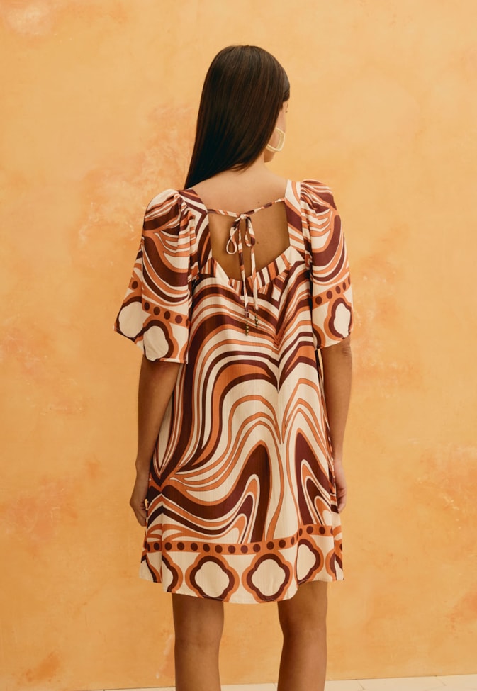 Vestido Curto Estampado Las Murallas