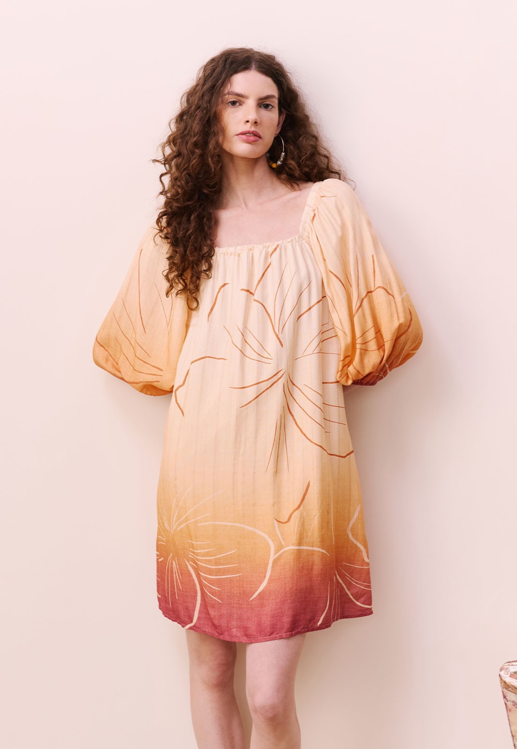 Vestido Curto Estampado Pérola do Tapajós