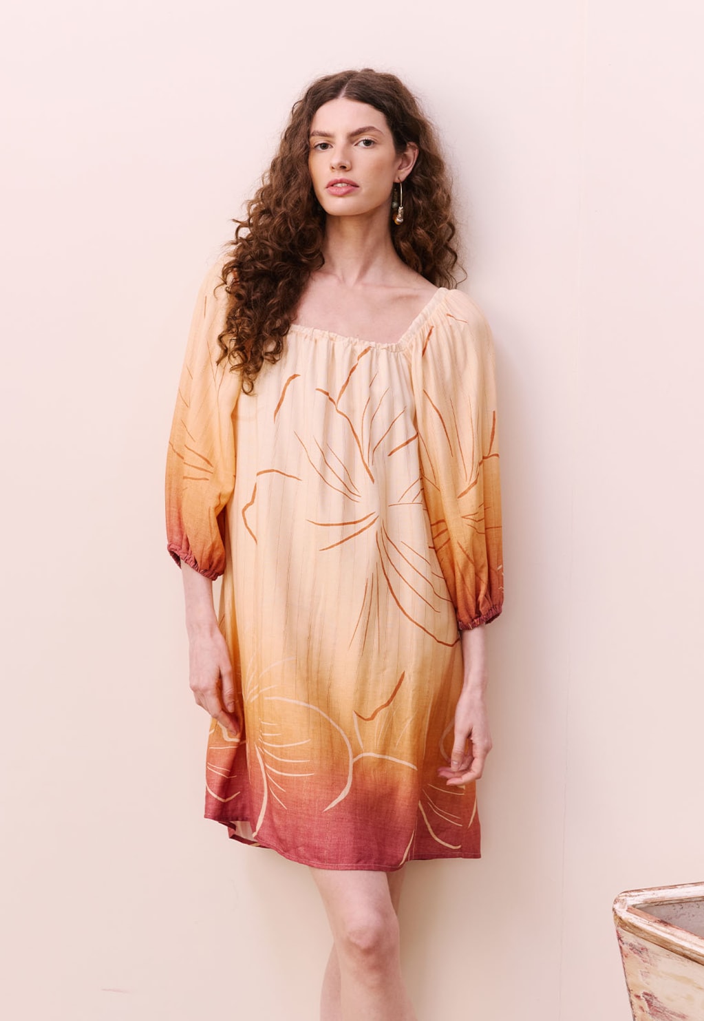 Vestido Curto Estampado Pérola do Tapajós