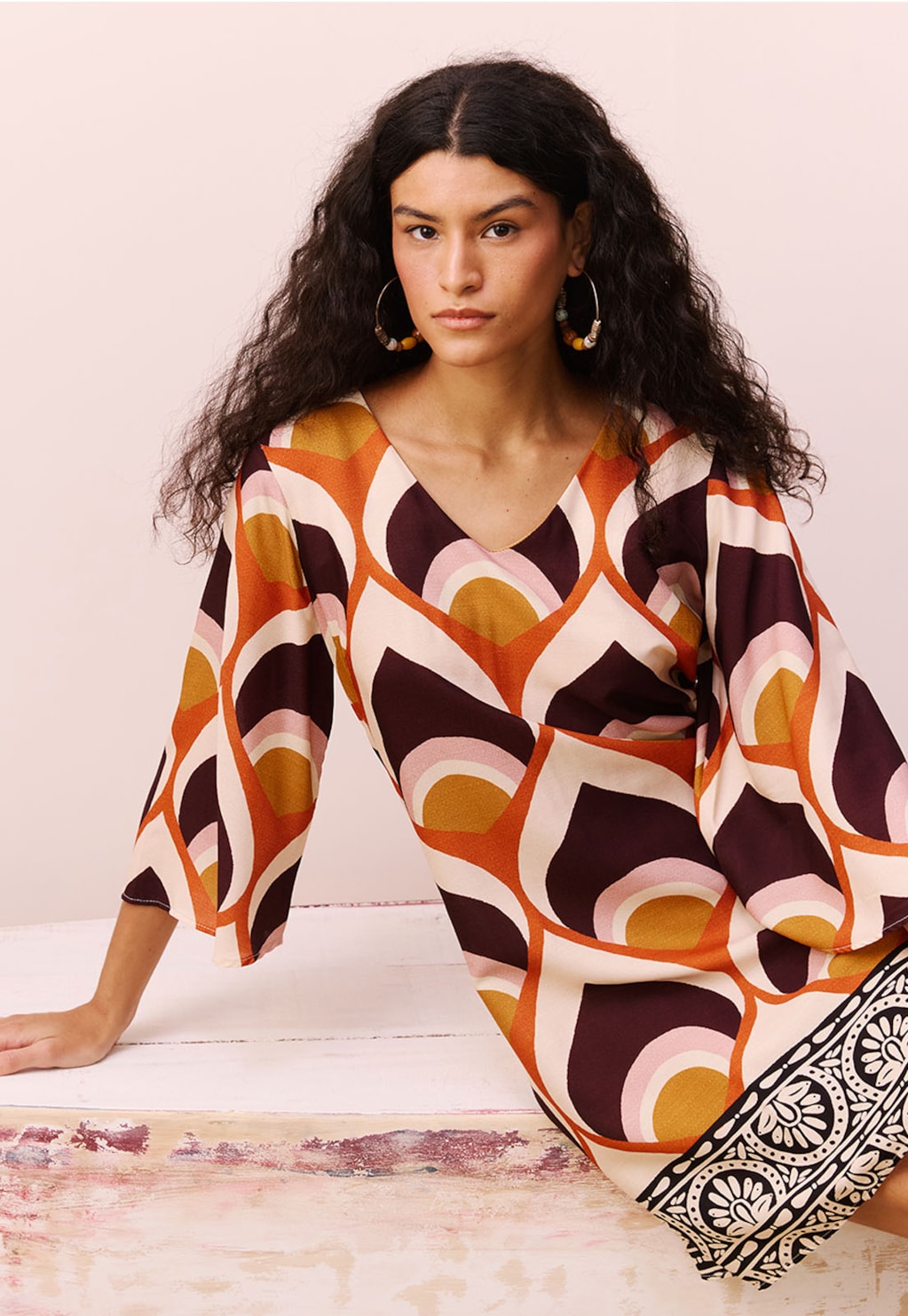 Vestido Curto Estampado Ponta do Muretá