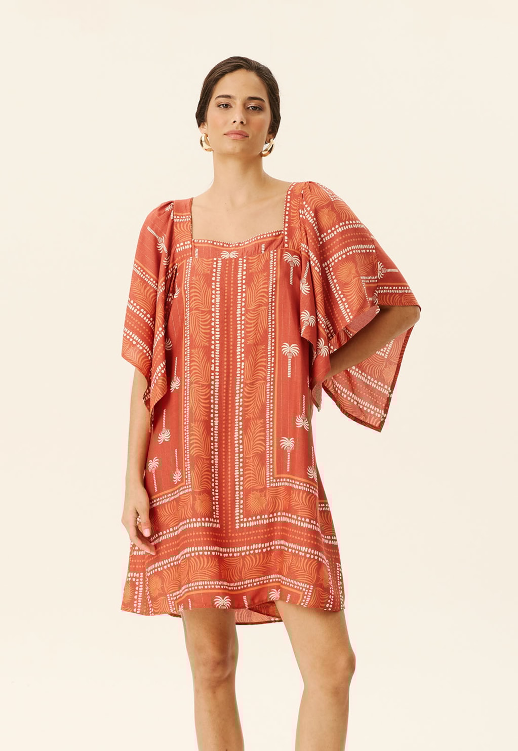 Vestido Curto Estampado Tauari