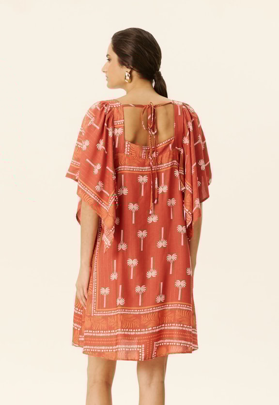 Vestido Curto Estampado Tauari Vista Traseira