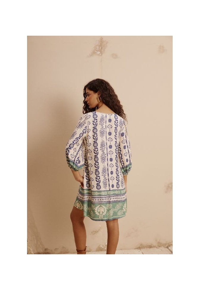 Vestido Curto Estampado Vinca