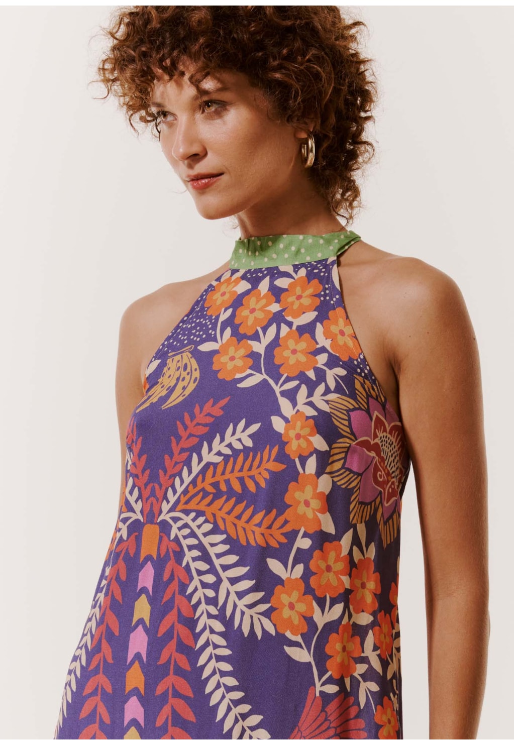 Vestido Curto Golinha Estampado Copaíba