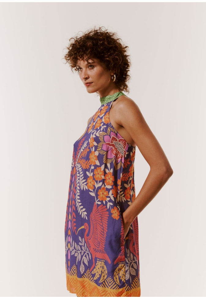 Vestido Curto Golinha Estampado Copaíba