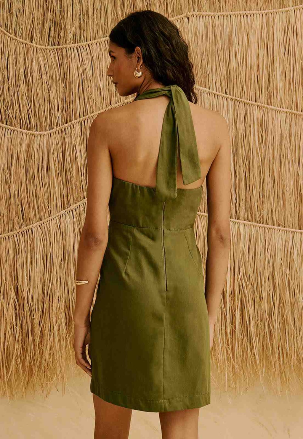 Vestido Curto Liso Botão Orgânico