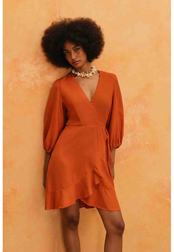 Vestido Curto Liso Cachecouer Vista Frontal