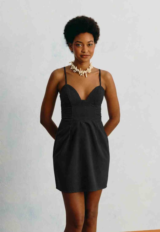 Vestido Curto Liso Corset