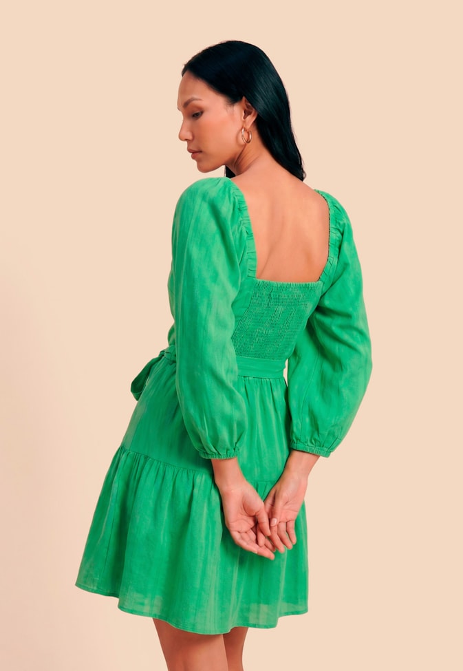 Vestido Curto Liso Transpasse