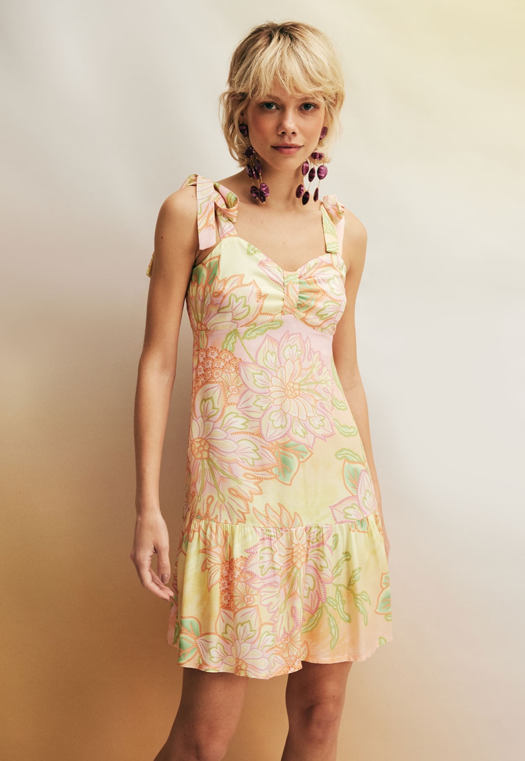 Vestido Curto Maria Estampado Chita Carimbó