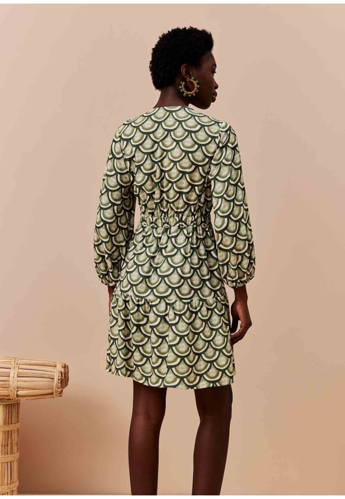 Vestido Curto Pala Estampado El Sol