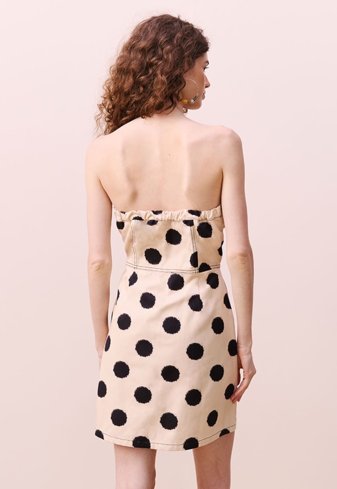 Vestido Curto Sarja Estampado Amora