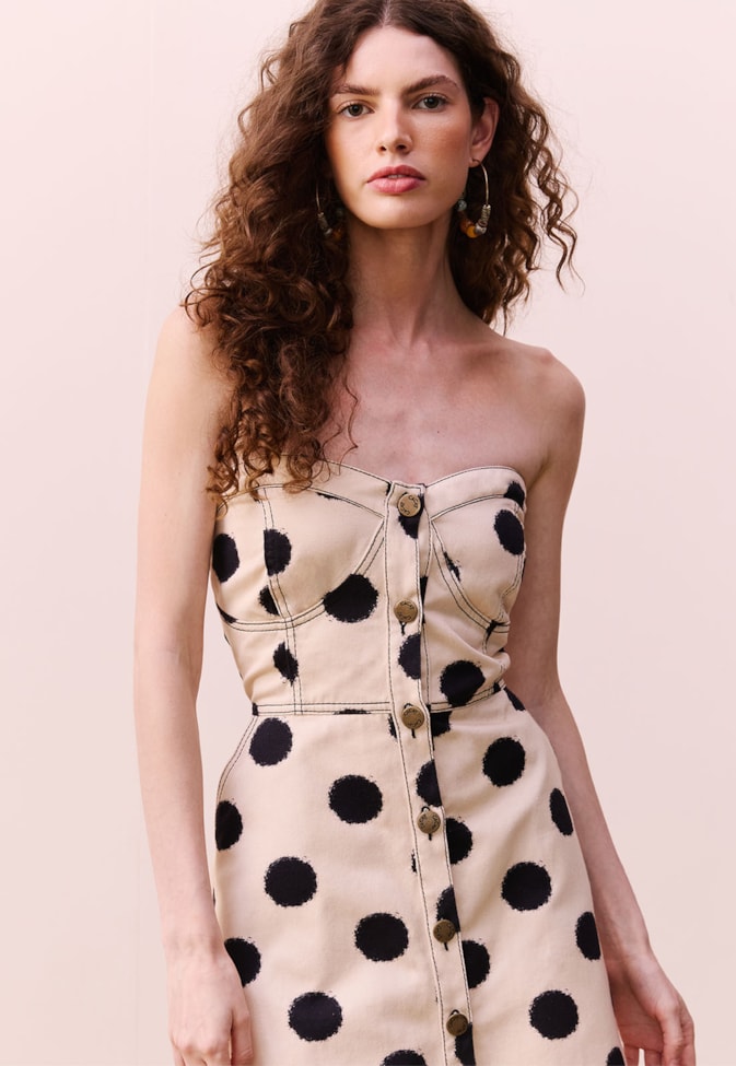 Vestido Curto Sarja Estampado Amora