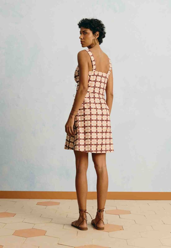 Vestido Curto Sarja Estampado Mitú